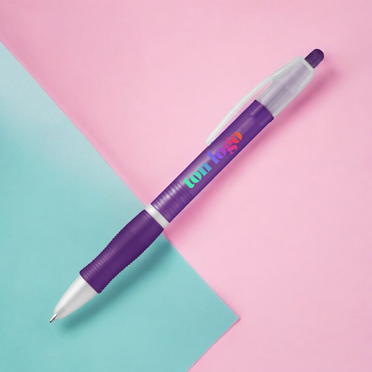 Stylo à bille personnalisable grip caoutchouté  - Alassio | pandacolach