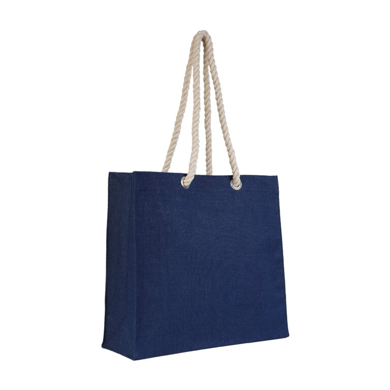 Sac publicitaire de plage en jute avec soufflets et poignées corde - Haesse | pandacola - 1