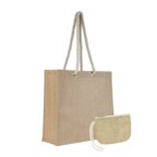 Sac publicitaire de plage en jute avec soufflets et poignées corde - Haesse | pandacolach - thumb - 3