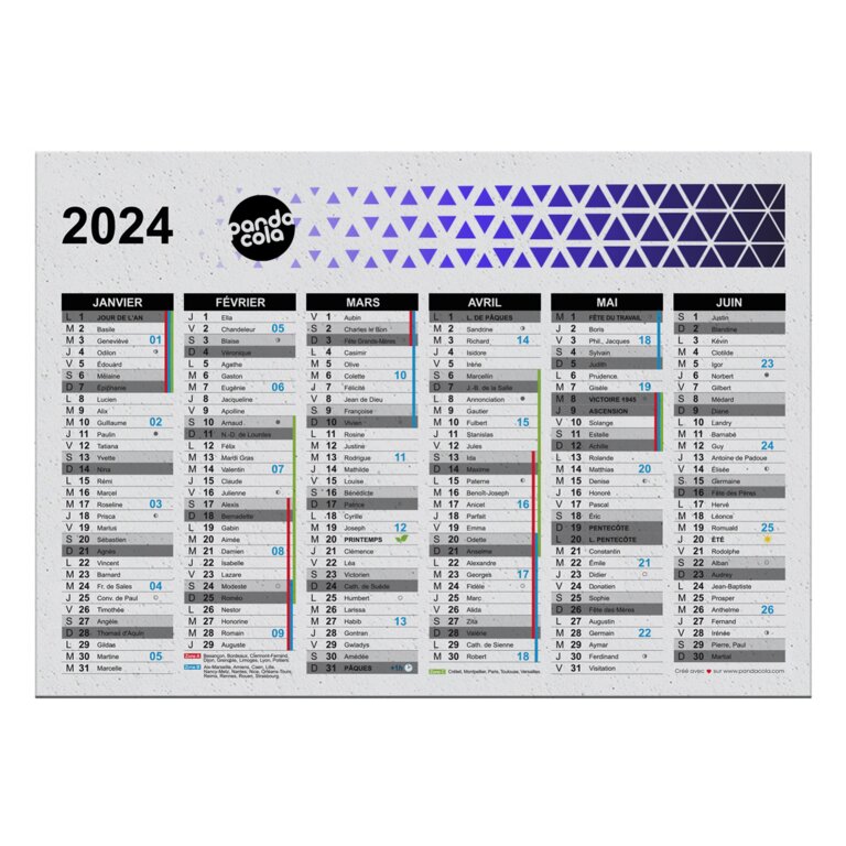 Calendrier publicitaire 2024 recto/verso Made In France - Altha Green | pandacolach