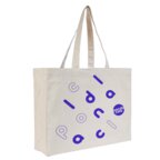 Sac shopping en coton écru avec soufflet XXL -Santa Monica | pandacolach - thumb - 1