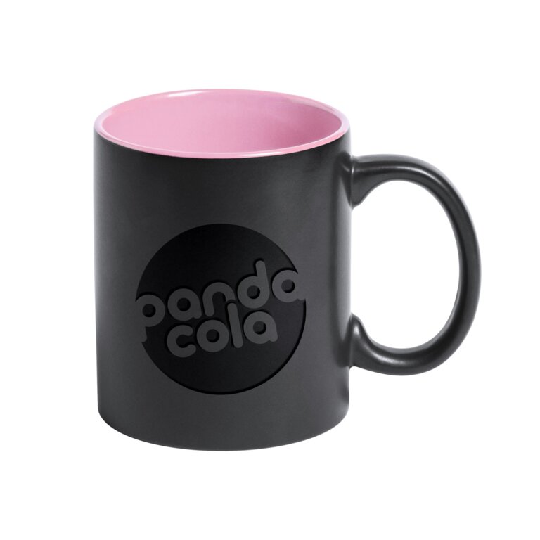 Mug noir personnalisable avec intérieur coloré en céramique 350 ml - Bafy | pandacola