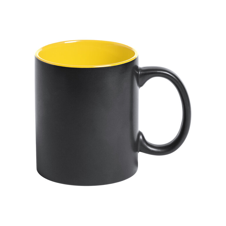 Mug noir personnalisable avec intérieur coloré en céramique 350 ml - Bafy | pandacolach