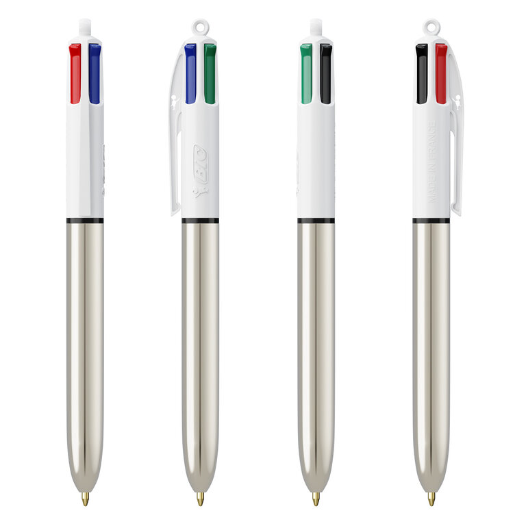 Stylo bille 4 couleurs personnalisé BIC® - 4 Couleurs Shine | pandacola - 1