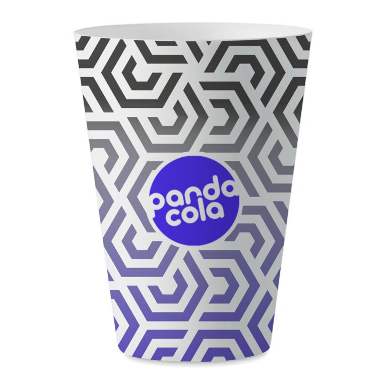 Gobelet personnalisable blanc réutilisable 25-33 cl - Rita 30 quadri | pandacolach