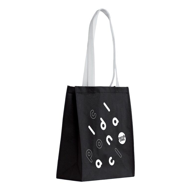 Sac shopping personnalisable anses blanches en non tissé - Malaga | pandacolach