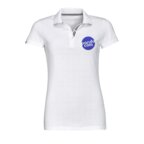 Polo Femme personnalisable blanc à encolure colorée en coton 200 gr/m² - Patriot White | pandacola - thumb - 3