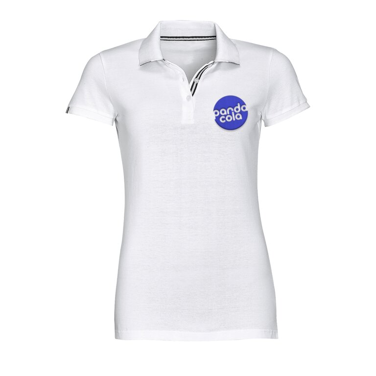 Polo Femme personnalisable blanc à encolure colorée en coton 200 gr/m² - Patriot White | pandacolach