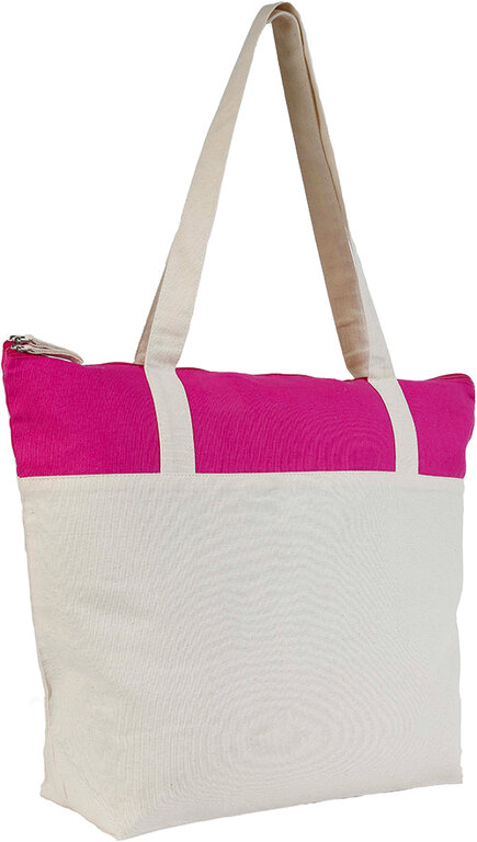 Sac shopping zippé personnalisable en coton 220 gr/m² - Manju | pandacola