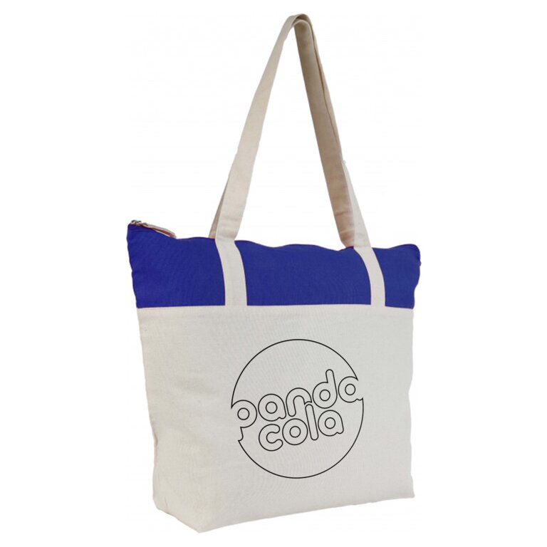 Sac shopping zippé personnalisable en coton 220 gr/m² - Manju | pandacolach