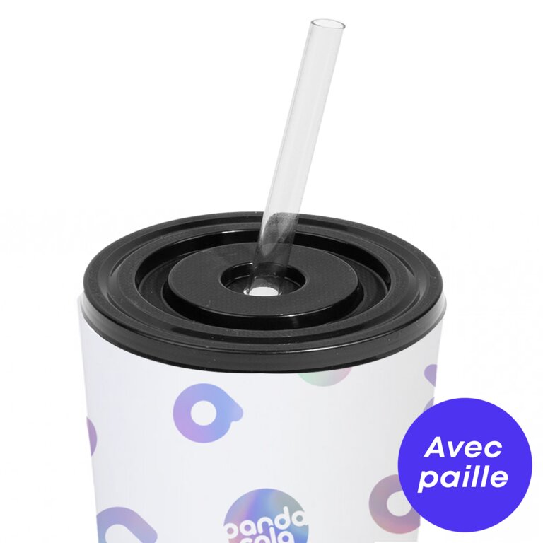 Capuchon de couleur avec paille pour gobelet | pandacolach