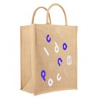 Sac shopping en jute personnalisé 34x43x20 cm 240 gr/m² | pandacola - thumb - 2