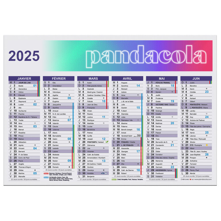 Calendrier publicitaire 2025 recto/verso Made In France - Altha | pandacolach