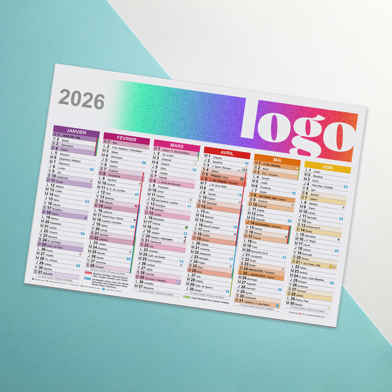Calendrier publicitaire 2026 recto/verso Made In France - Altha | pandacola