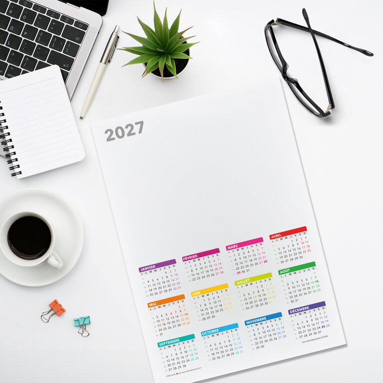 Calendrier publicitaire 2027 recto 12 mois différents formats - Holmes | pandacola - 1
