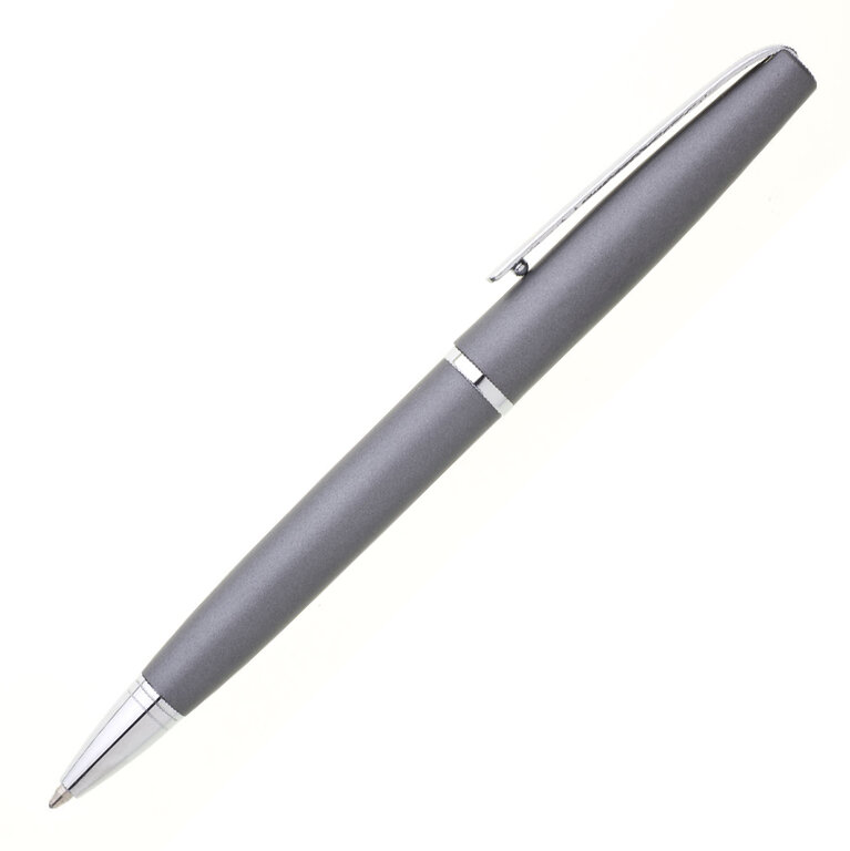 Stylo personnalisé en métal gris avec finition chromé  - Ginali Grey | pandacolach - 1