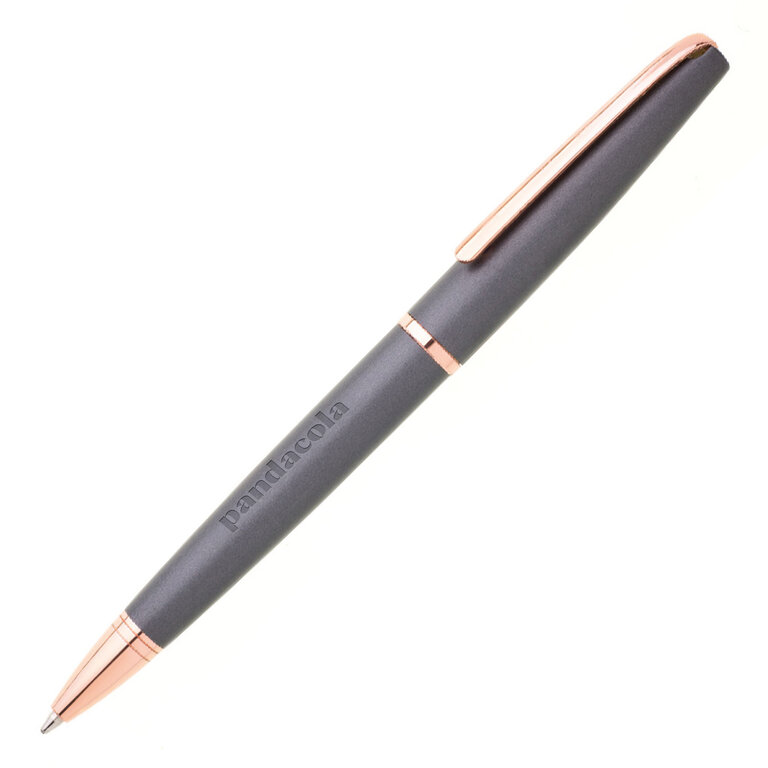 Stylo personnalisé en métal gris avec finition chromé  - Ginali Grey | pandacolach