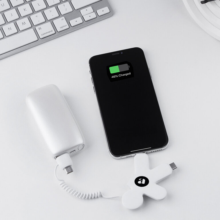 Câble de charge personnalisable multi-connecteurs en bonhomme - Buddy | pandacola