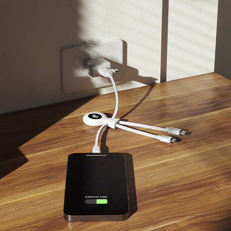 Câble promotionnel multi-ports en plastique recyclé avec NFC - Mr bio smart | pandacolach