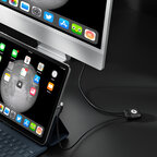 Câble de charge personnalisable multi-ports 1m transfert de données en plastique recyclé - Ice C | pandacolach - thumb - 1