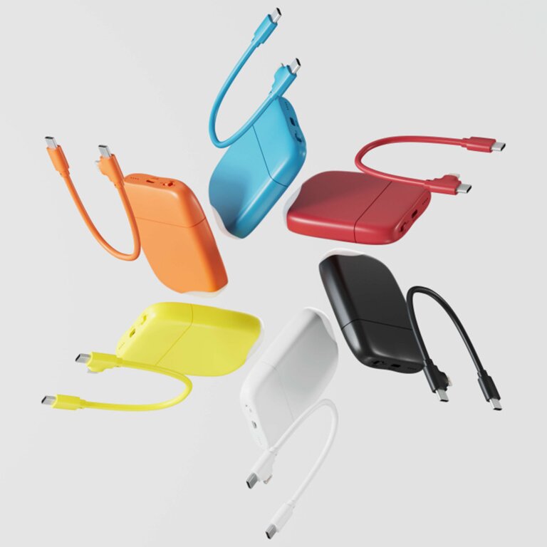 Batterie de charge personnalisée 5000 mAh avec lumière LED en plastique recyclé - Ice P | pandacolach - 2