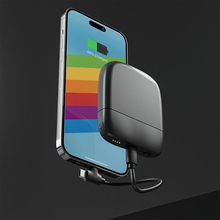 Batterie de charge personnalisée 5000 mAh avec lumière LED en plastique recyclé - Ice P | pandacolach - 3