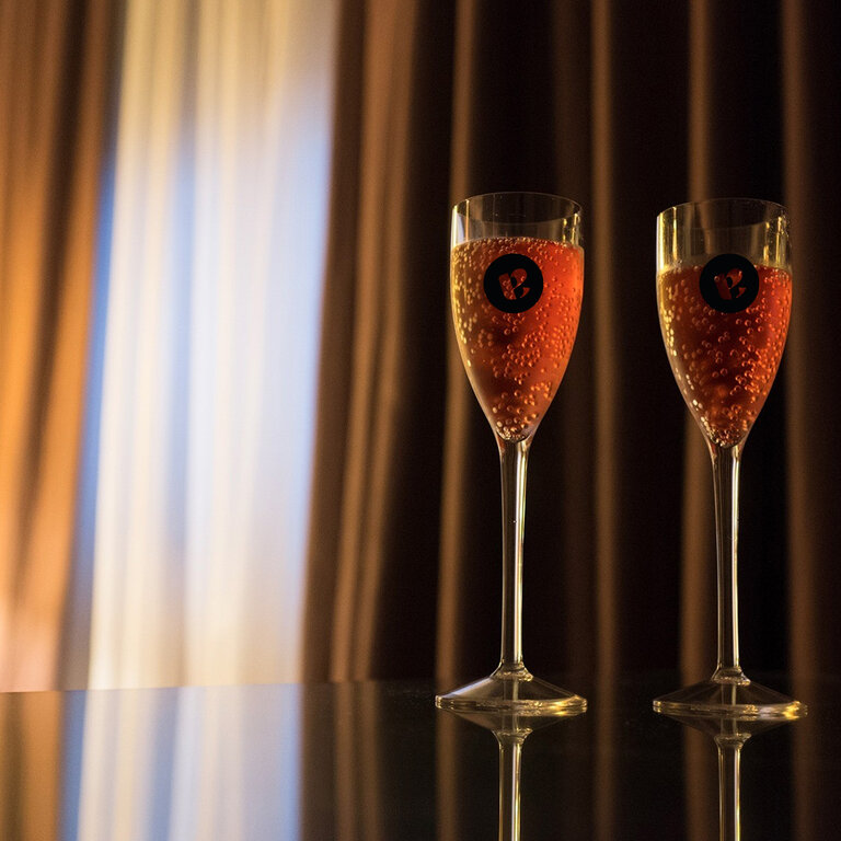 Flûte à champagne publicitaire 15cl réutilisable | pandacolach