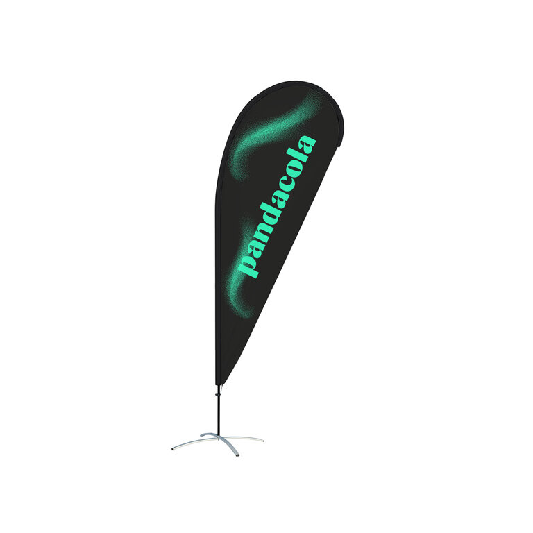 Oriflamme personnalisable goutte 2,2m en polyester avec mât en fibre de carbone | pandacolach