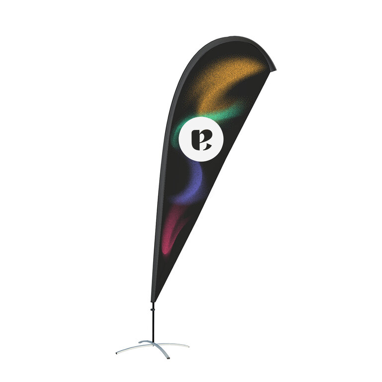 Oriflamme personnalisable goutte 3,5m en polyester avec mât en fibre de carbone | pandacolach