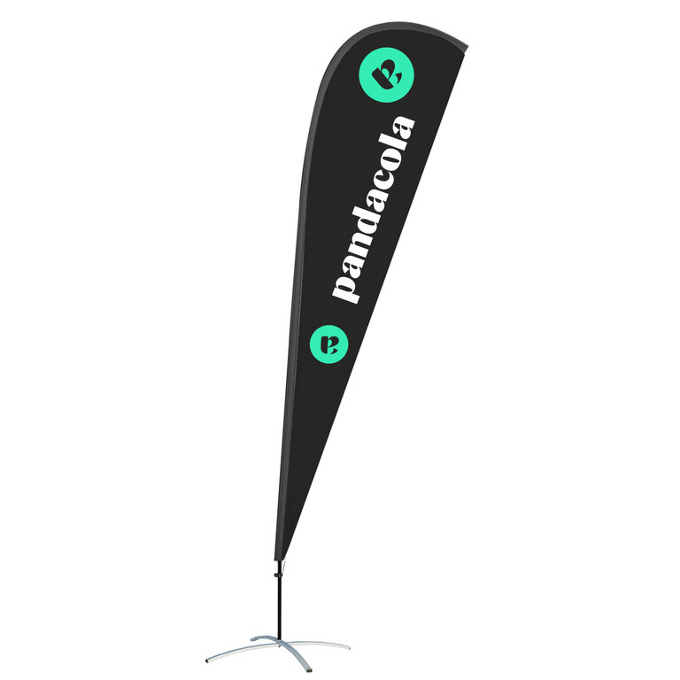 Oriflamme personnalisable goutte 5m en polyester avec mât en fibre de carbone | pandacolach