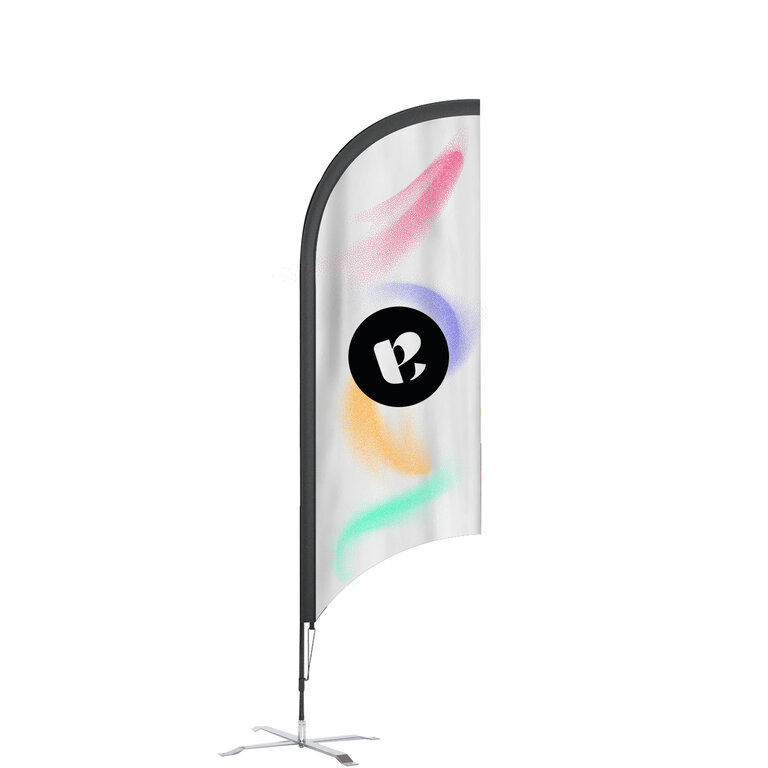Oriflamme personnalisable aile 2,4m en polyester avec mât en fibre de carbone | pandacolach