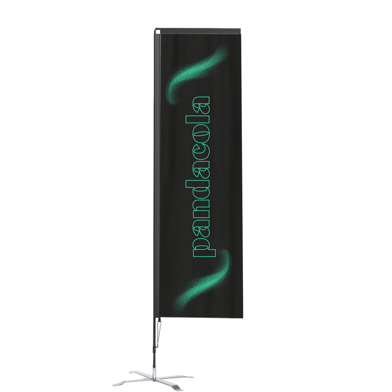Oriflamme personnalisable verticale 3m en polyester avec mât en fibre de carbone | pandacolach