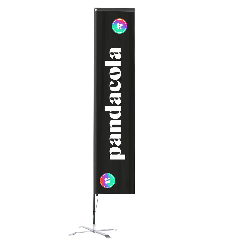 Oriflamme personnalisable verticale 4m en polyester avec mât en fibre de carbone | pandacolach