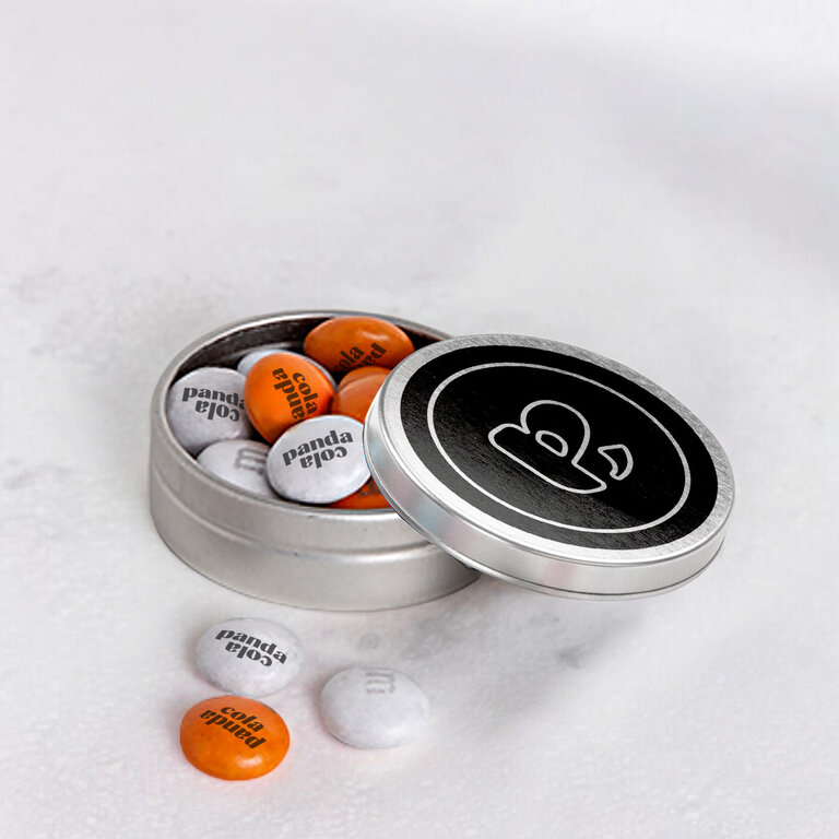 Boite métal 20 gr de M&M's® personnalisables | pandacolach