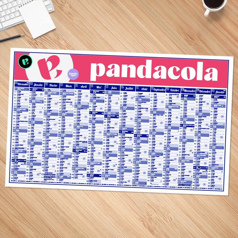 Calendrier bancaire personnalisable 2024/2025 annuel - Premium | pandacolach