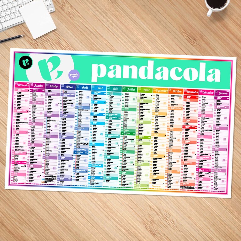 Calendrier bancaire 2024/2025 personnalisable annuel - 4 saisons | pandacolach