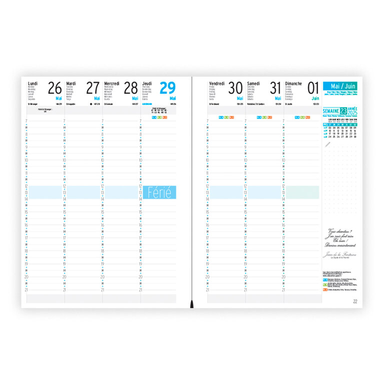 Agenda personnalisable 2025/2026 multi-taille couverture rigide en Vivella - Londres | pandacola - 1