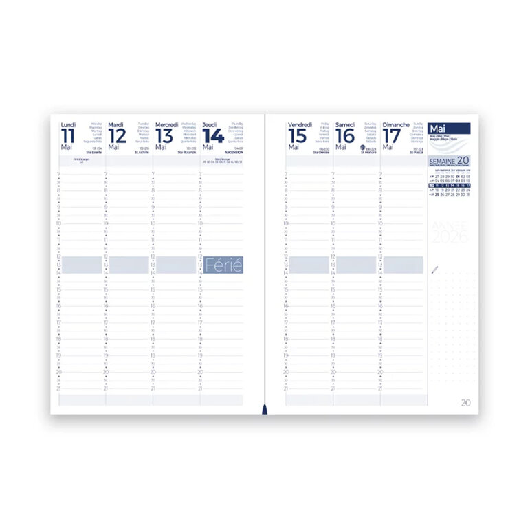 Agenda publicitaire 2025/2026 couverture souple en Vivella - Florence | pandacola - 1