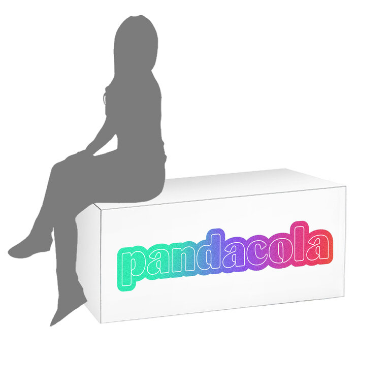 Banc personnalisable en mousse pour stand - 120x40x40cm - Imprimé en France | pandacola