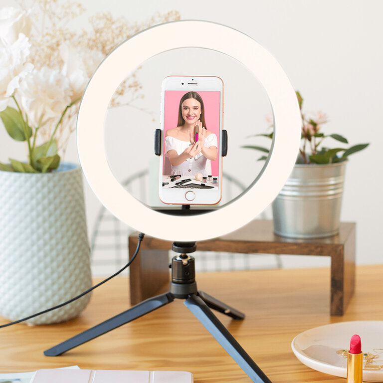 Ring light personnalisable avec trépied - Ravi | pandacolach
