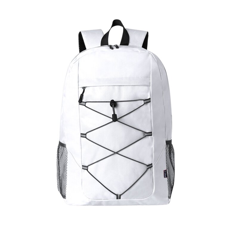 Sac à dos personnalisable en rPET avec cordes élastiques frontales - Pratik | pandacolach