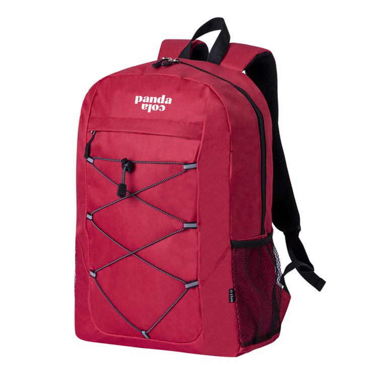 Sac à dos personnalisable en rPET avec cordes élastiques frontales - Pratik | pandacolach
