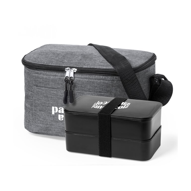 Sac isotherme personnalisable à bandoulière en rPET avec lunchbox - Kombo | pandacola