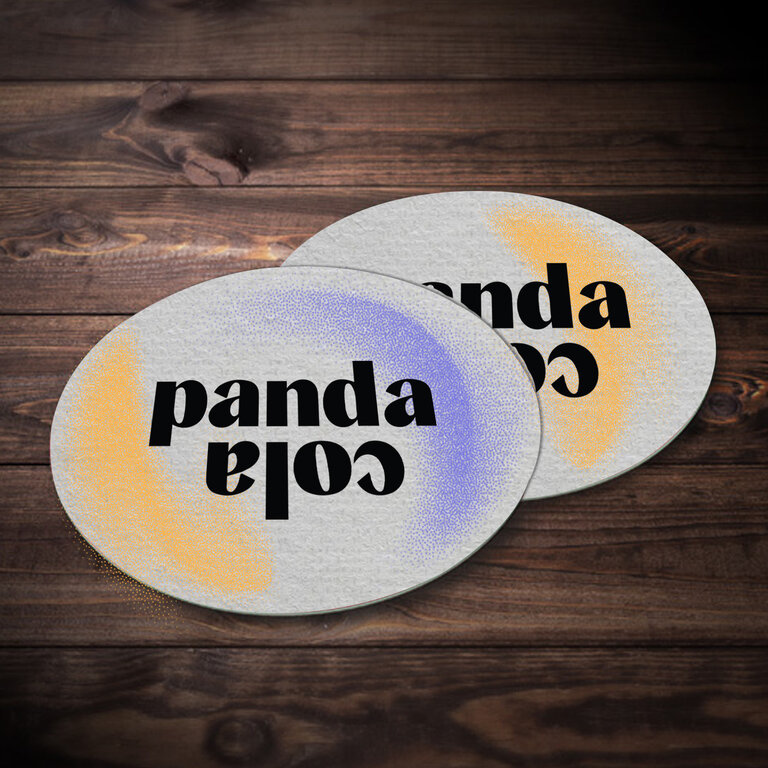 Sous verre publicitaire réutilisable en PVC Ø8 cm | pandacolach