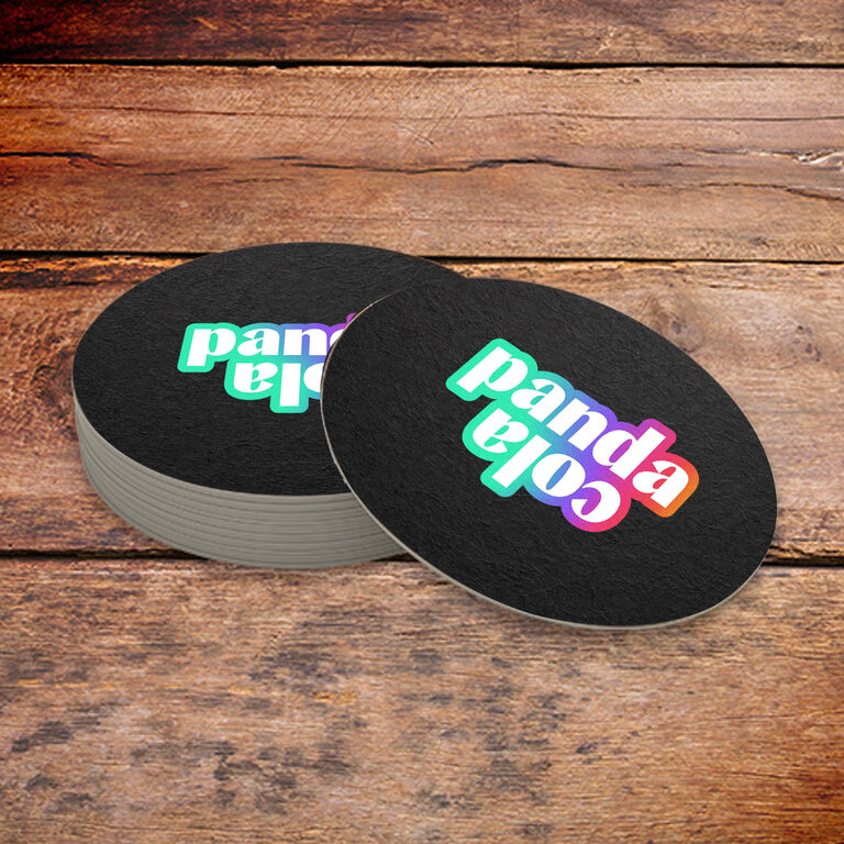 Sous verre publicitaire réutilisable en PVC Ø10 cm | pandacolach