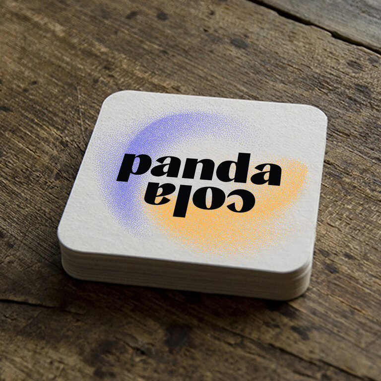 Sous verre publicitaire réutilisable en PVC 8x8 cm | pandacolach