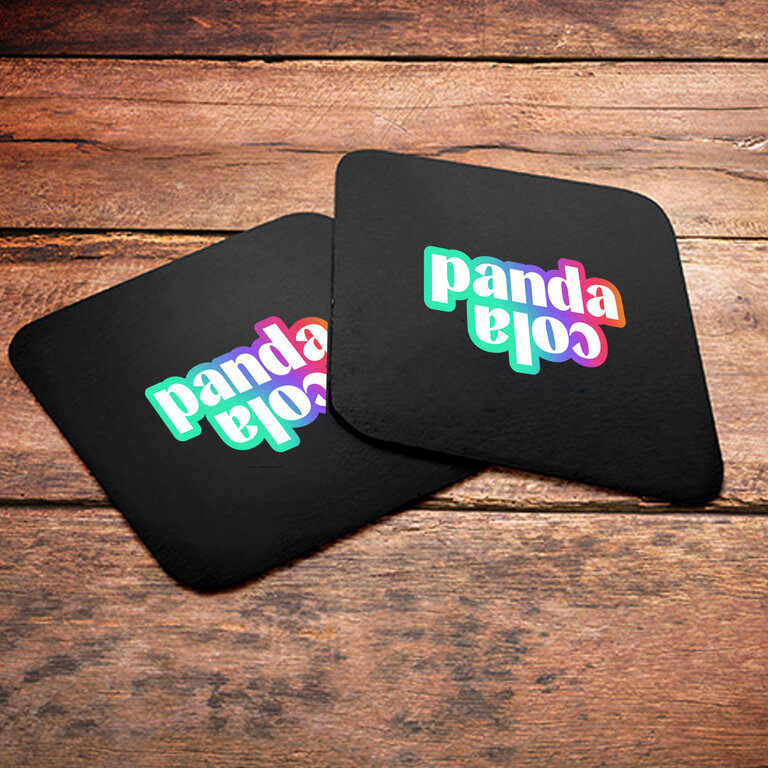 Sous verre publicitaire réutilisable en PVC 10x10 cm | pandacolach