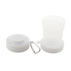 Gobelet personnalisé pliable 22 cl en PP reyclé avec boîte à mousqueton - Pessoa Recyclé | pandacola - thumb