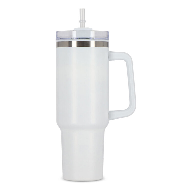 Mug isotherme personnalisable en acier recyclé avec paille 1.2 L - Trendy | pandacolach