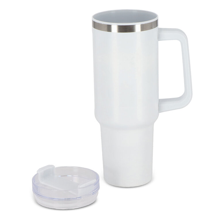 Mug isotherme personnalisable en acier recyclé avec paille 1.2 L - Trendy | pandacolach - 1